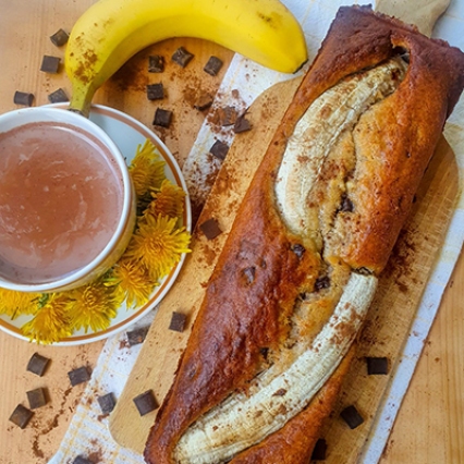 Chocolat chaud et banana bread